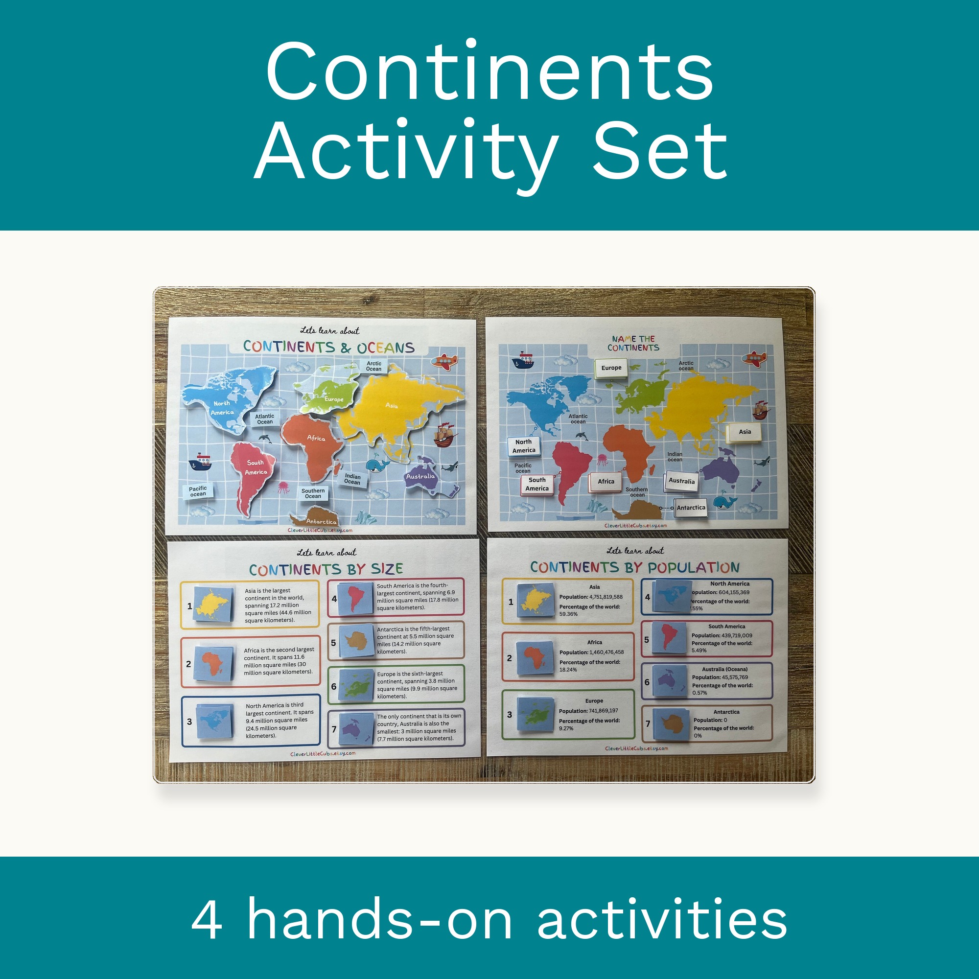 Continents Activity Set | Homeschool & Montessori Printable (Digital Download) cover