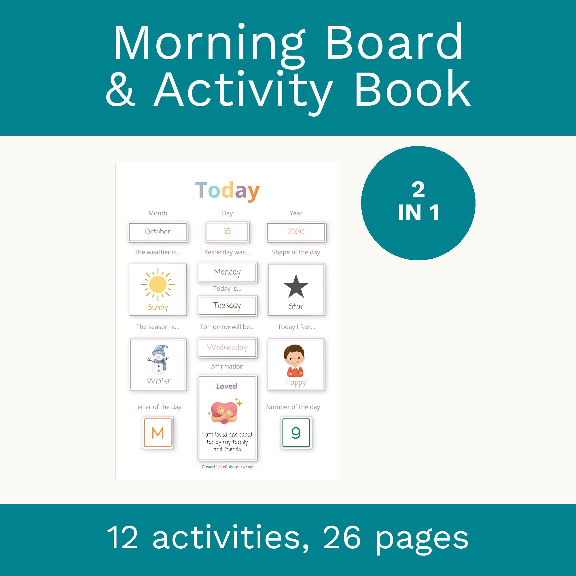 Homeschool Morning Board Activity Book: Circle Time Calendar (Digital Download) cover