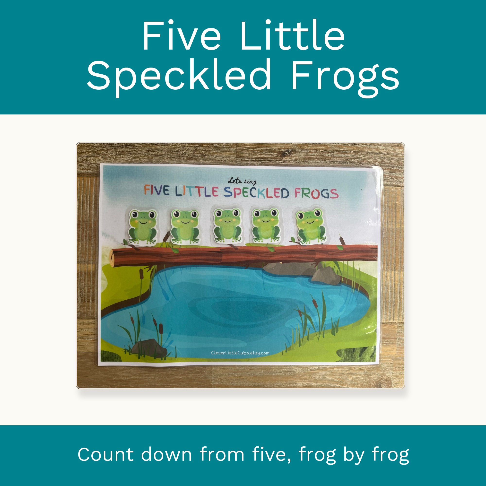 Five Little Speckled Frogs Counting Song: Montessori Preschool Activity (Digital Download) cover