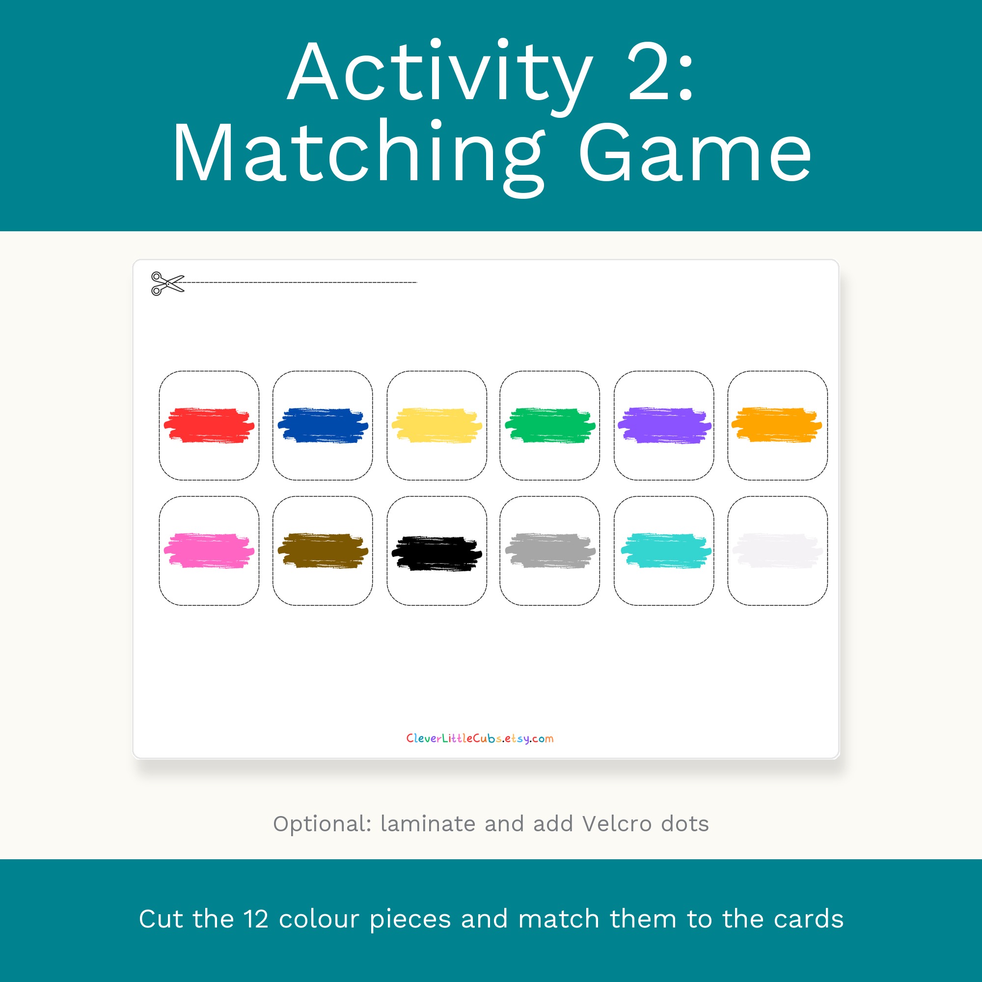 Colours Flash Cards & Matching Game 2 in 1: Montessori Colour Learning Printable (Digital Download) preview 3