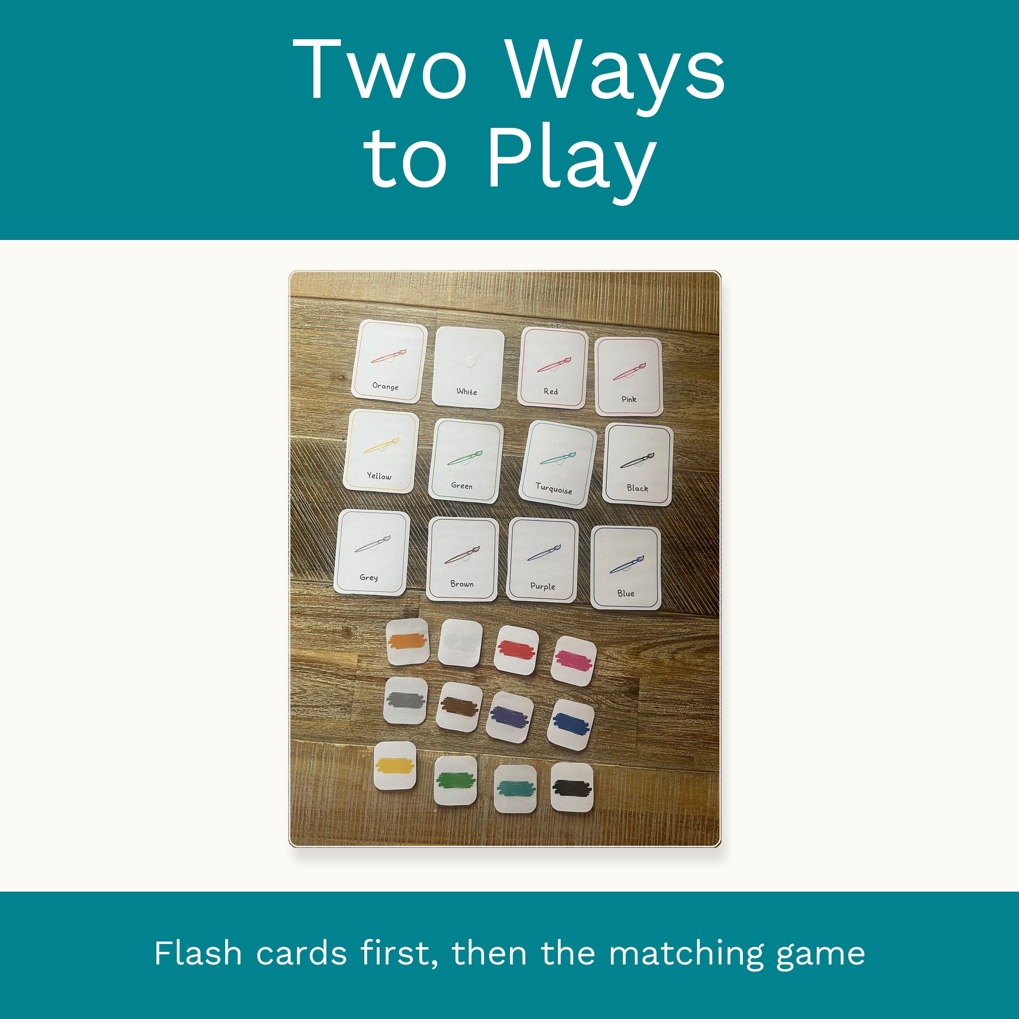 Colours Flash Cards & Matching Game 2 in 1: Montessori Colour Learning Printable (Digital Download) preview 4