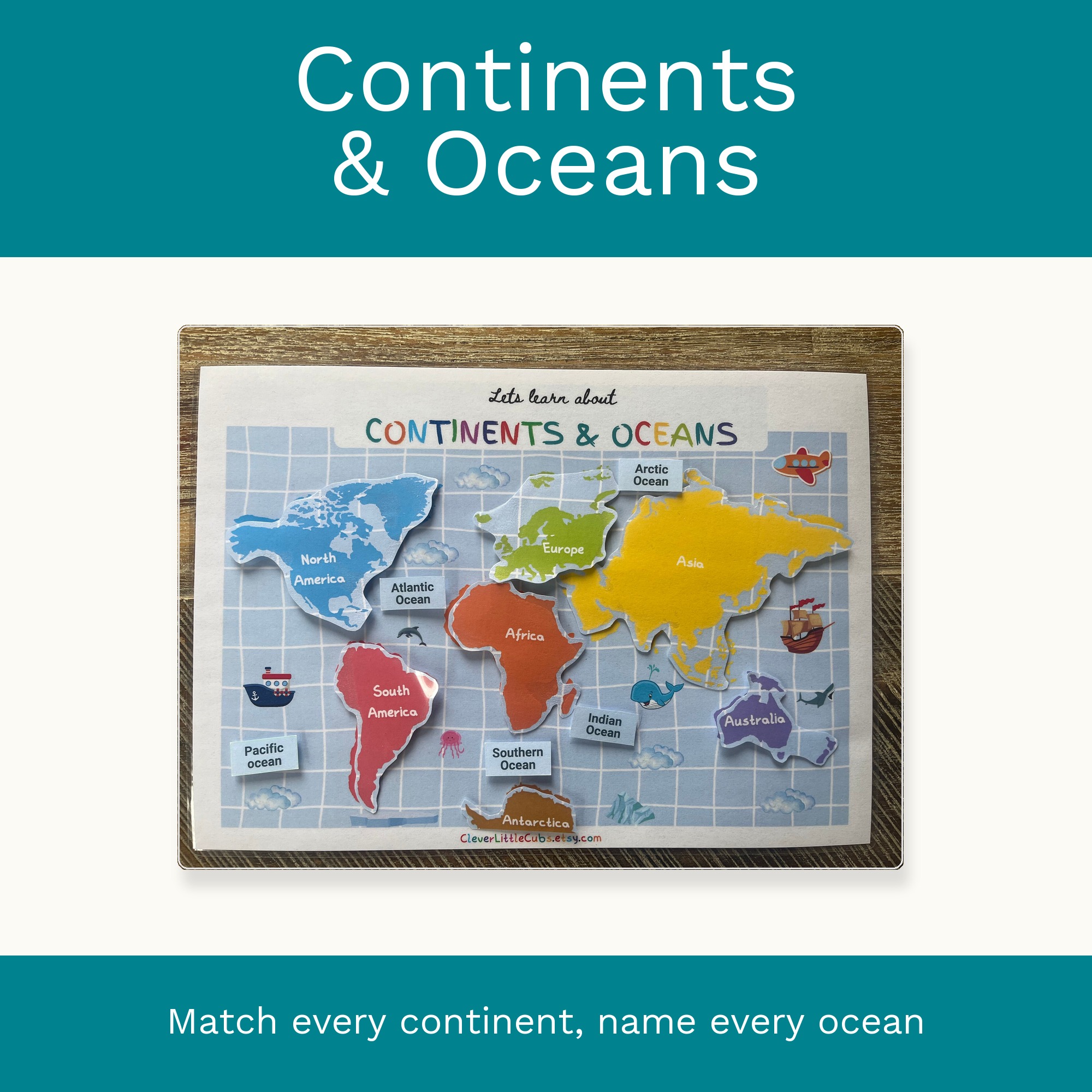 Continents Activity Set | Homeschool & Montessori Printable (Digital Download) preview 2