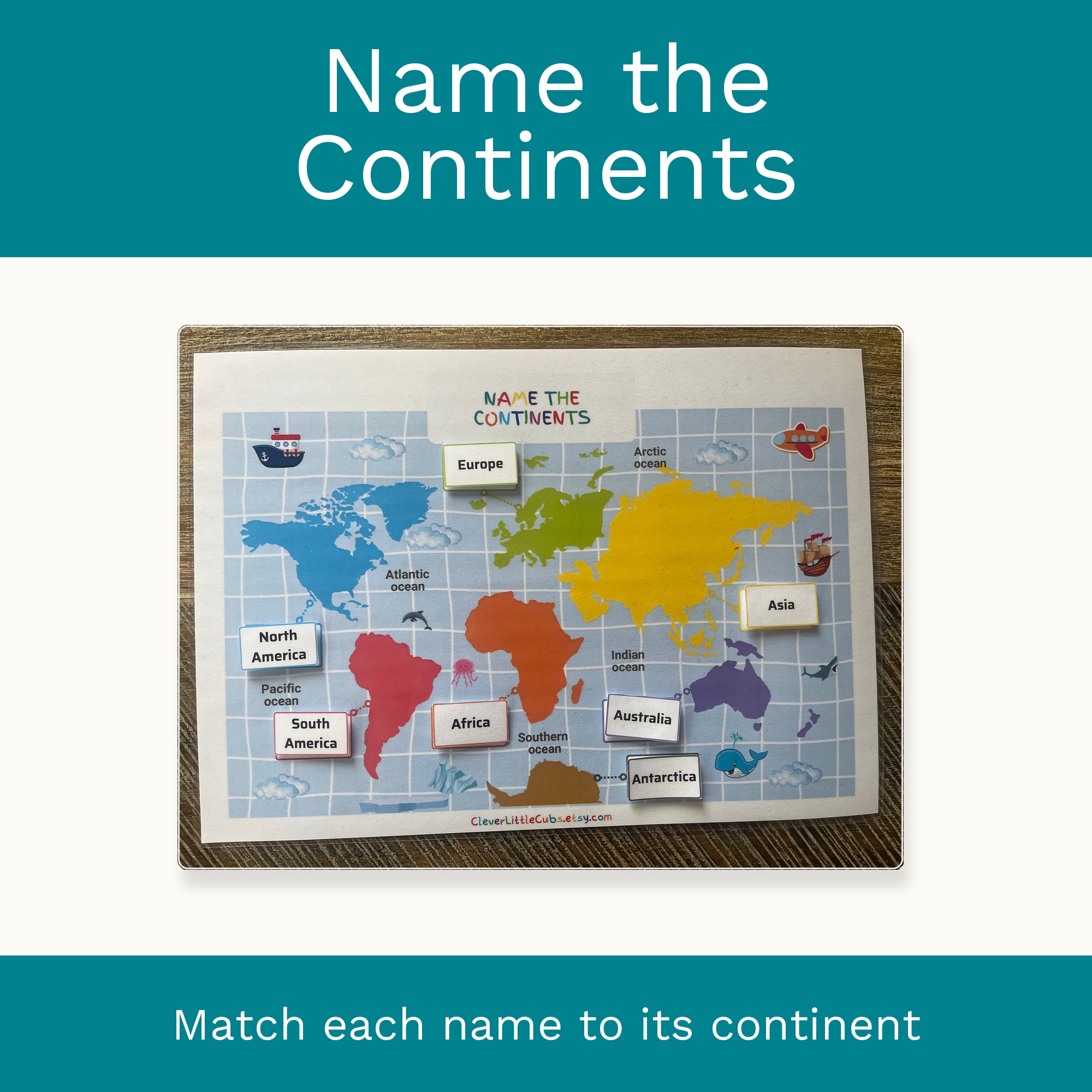 Continents Activity Set | Homeschool & Montessori Printable (Digital Download) preview 3