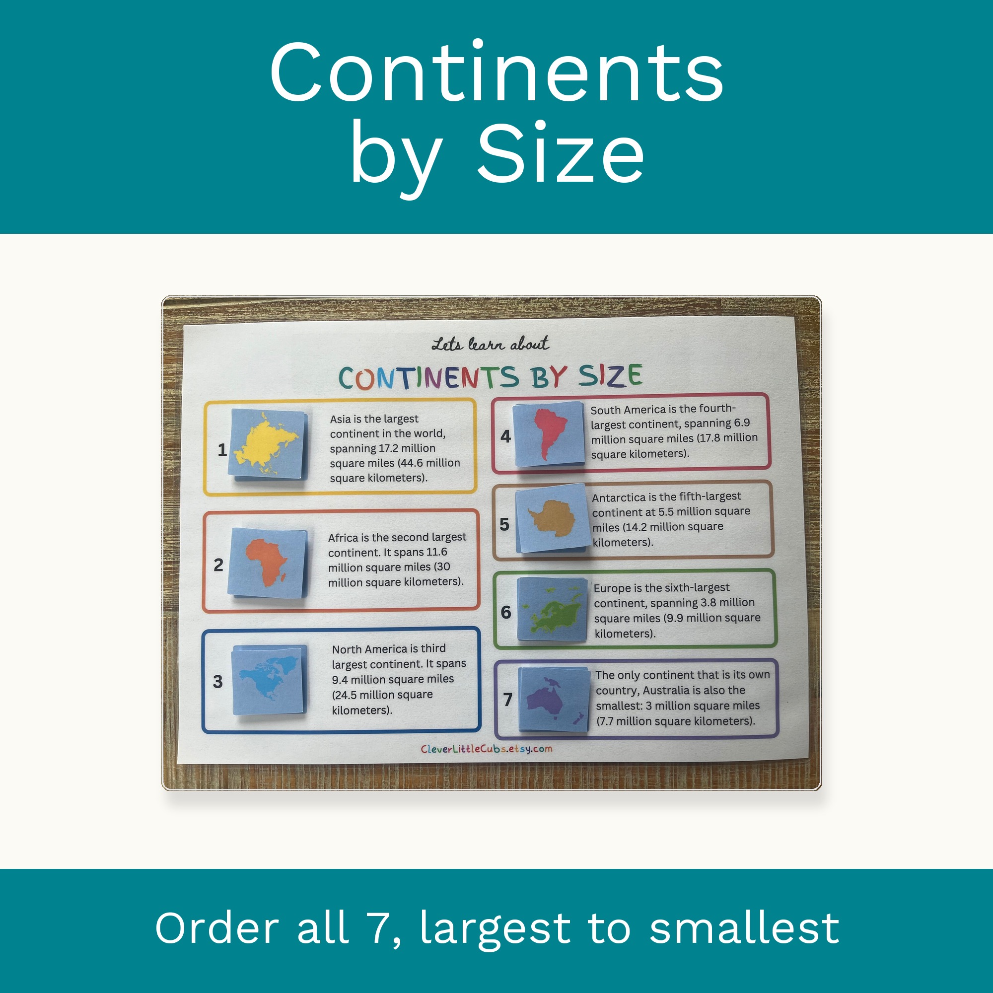 Continents Activity Set | Homeschool & Montessori Printable (Digital Download) preview 4