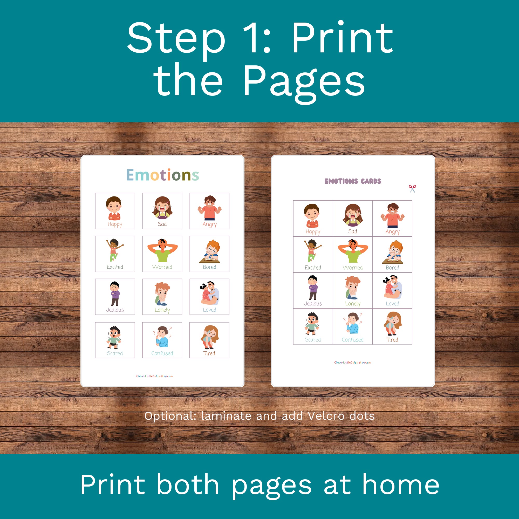 Emotions Matching Activity: Montessori Printable for Preschool & Kindergarten (Digital Download) preview 2