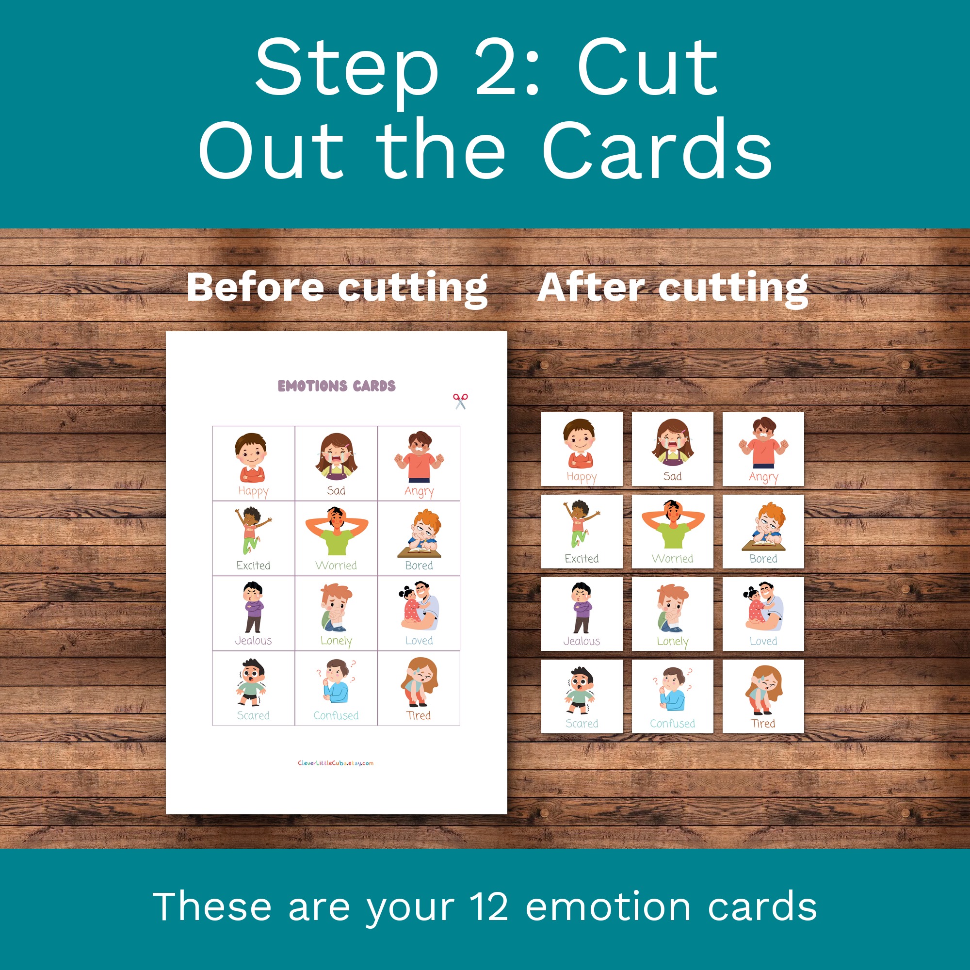 Emotions Matching Activity: Montessori Printable for Preschool & Kindergarten (Digital Download) preview 3