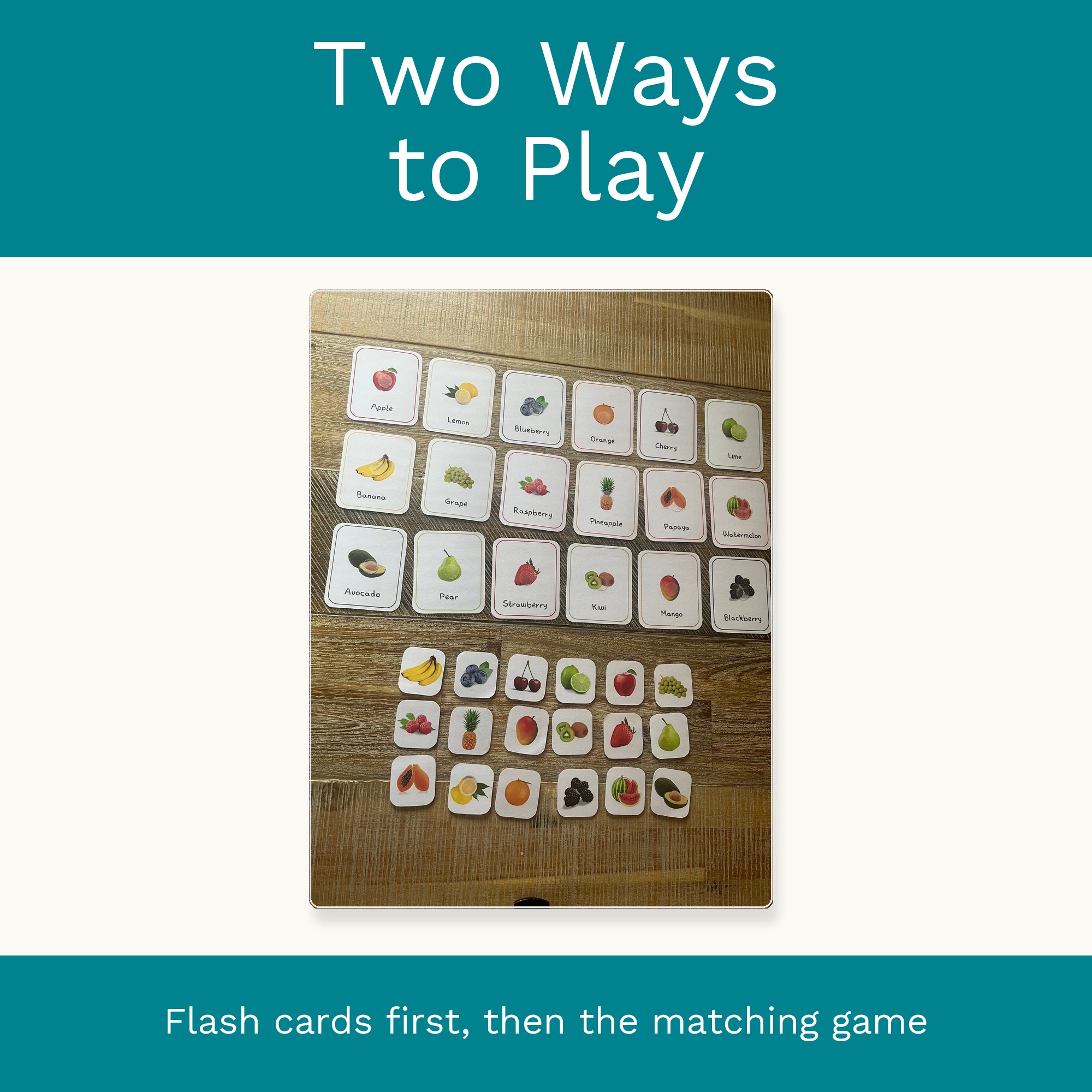 Fruits Flash Cards & Matching Game 2 in 1: Montessori Real Picture Cards (Digital Download) preview 4