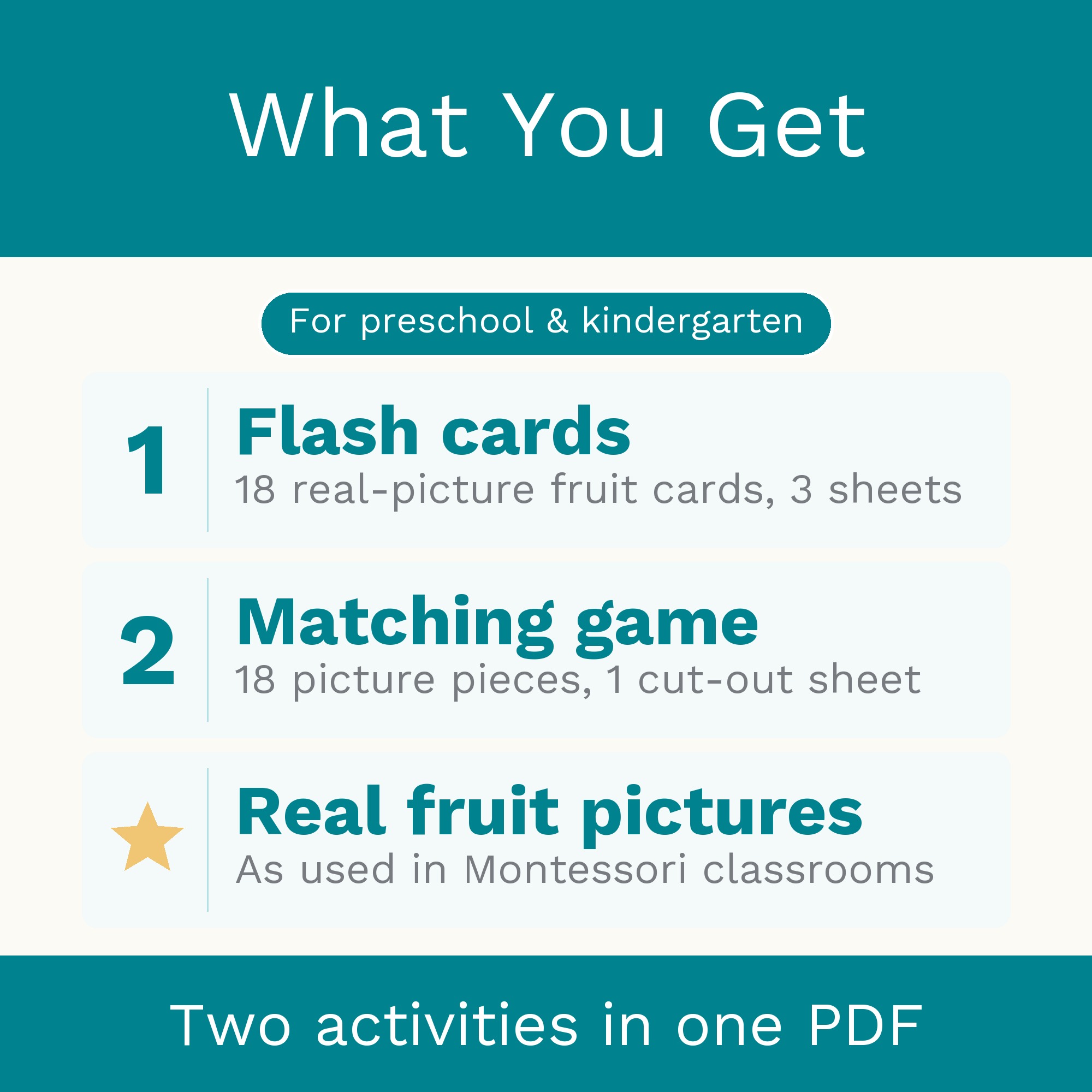 Fruits Flash Cards & Matching Game 2 in 1: Montessori Real Picture Cards (Digital Download) preview 5