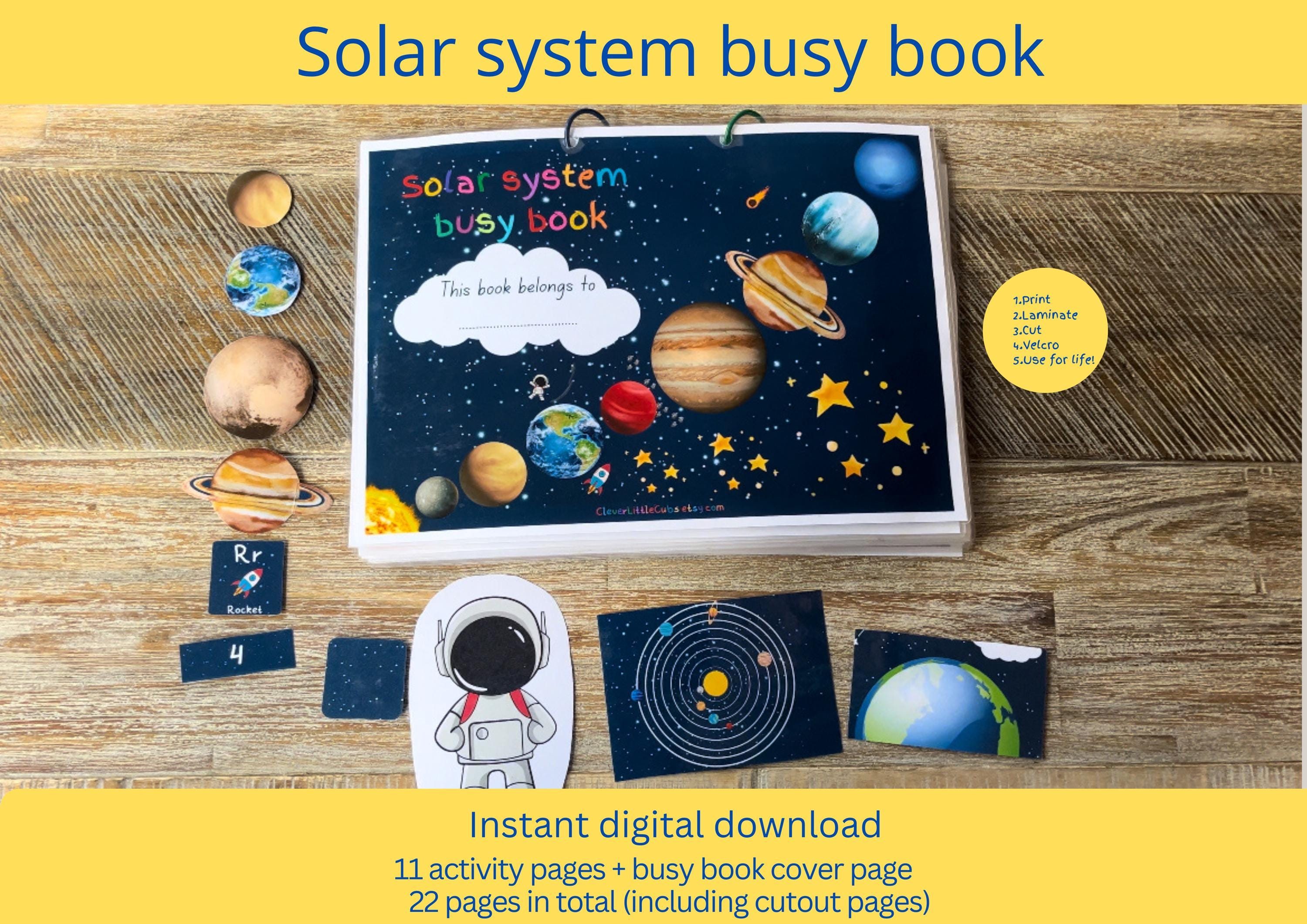 Montessori Solar System Busy Book, Toddler Planets Activity (Digital Download) preview 1