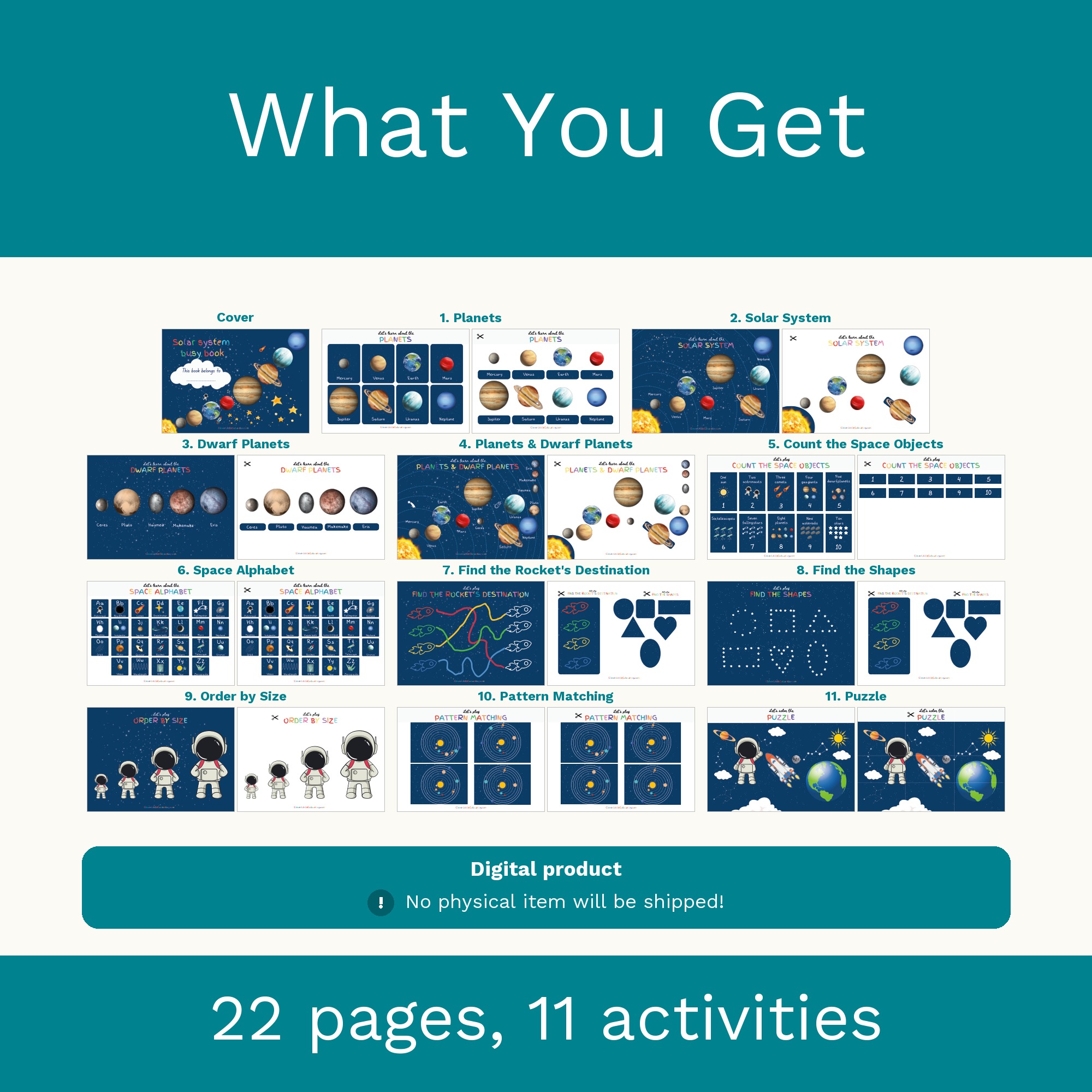 Montessori Solar System Busy Book, Toddler Planets Activity (Digital Download) preview 2