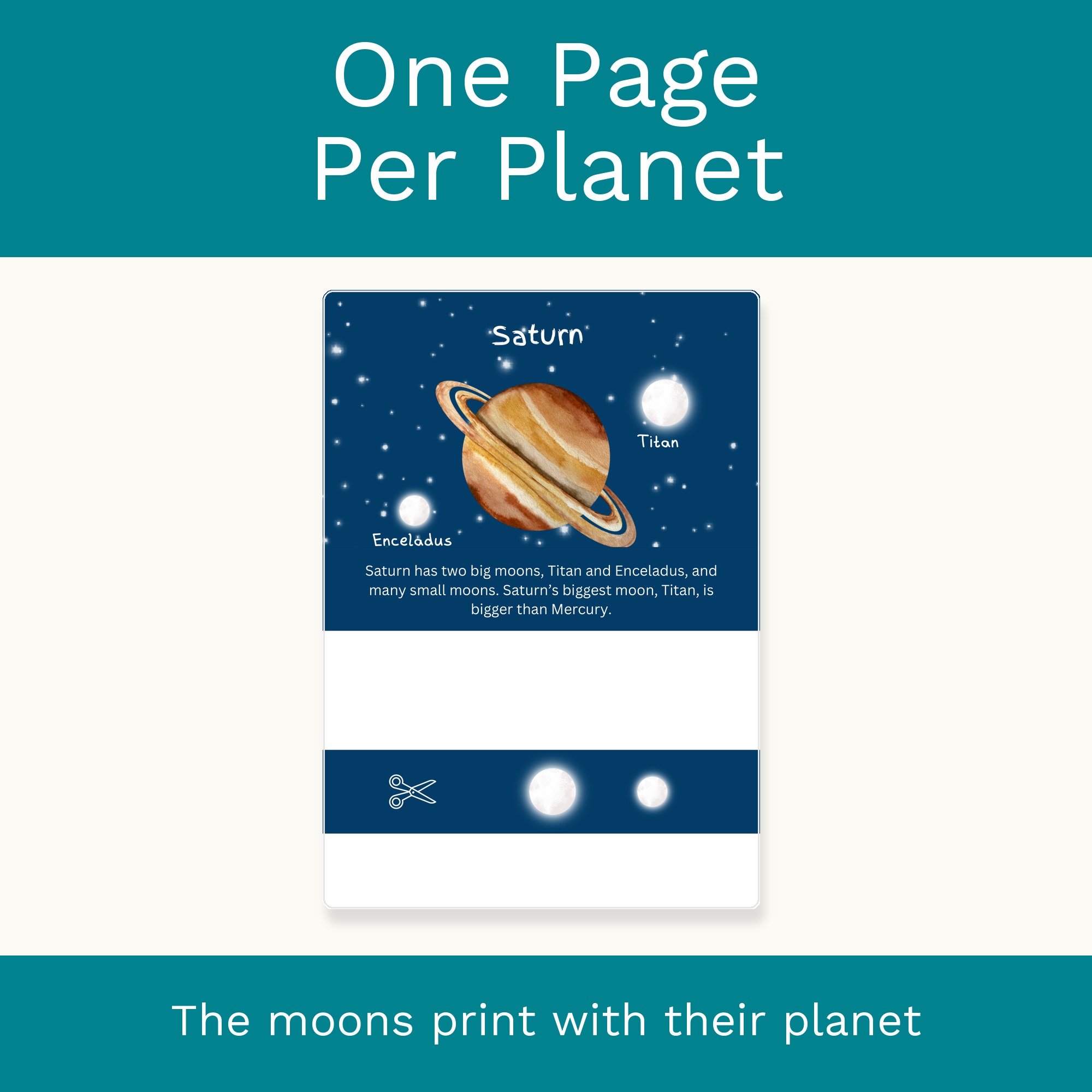 Planets and Moons Matching Game, Printable Solar System Activity, Space Learning for Preschool preview 3