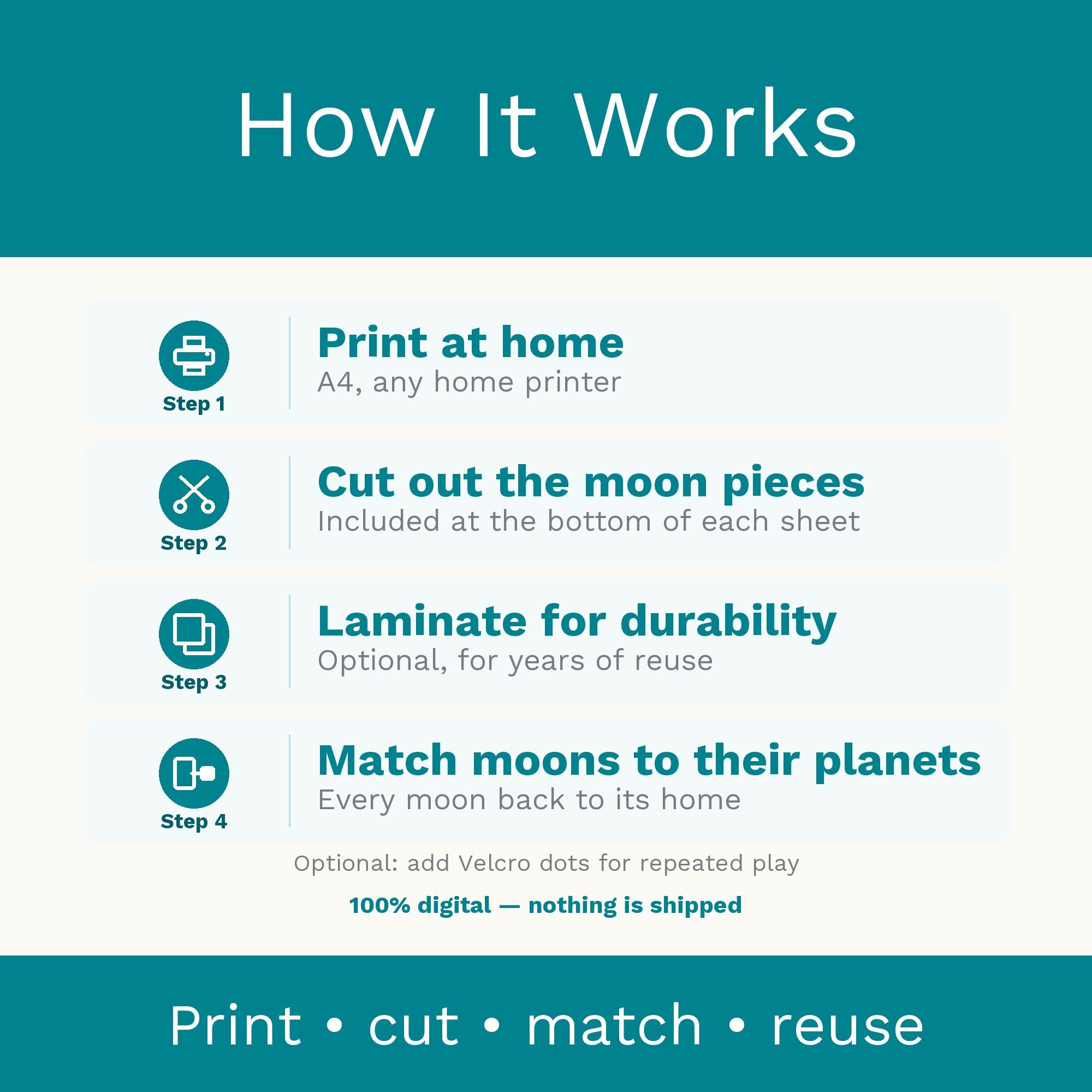 Planets and Moons Matching Game, Printable Solar System Activity, Space Learning for Preschool preview 5