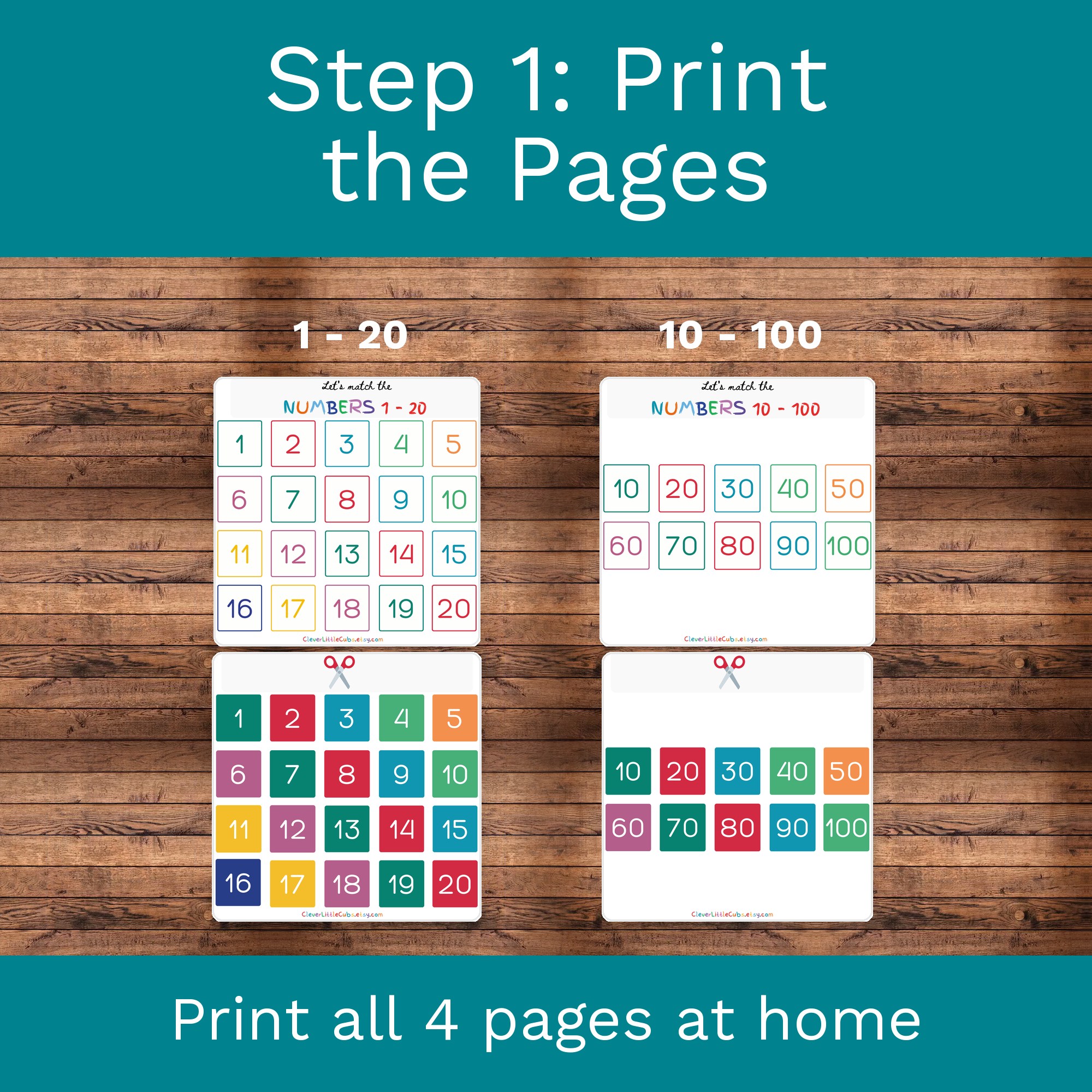 Numbers Matching Activity: 1-20 & Counting by 10s to 100 (Digital Download) preview 2