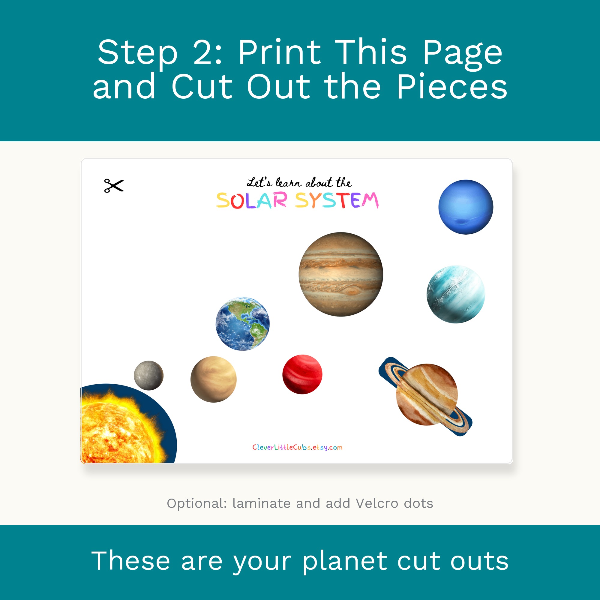 Solar System Planets Matching Activity: Montessori Learning (Digital Download) preview 3
