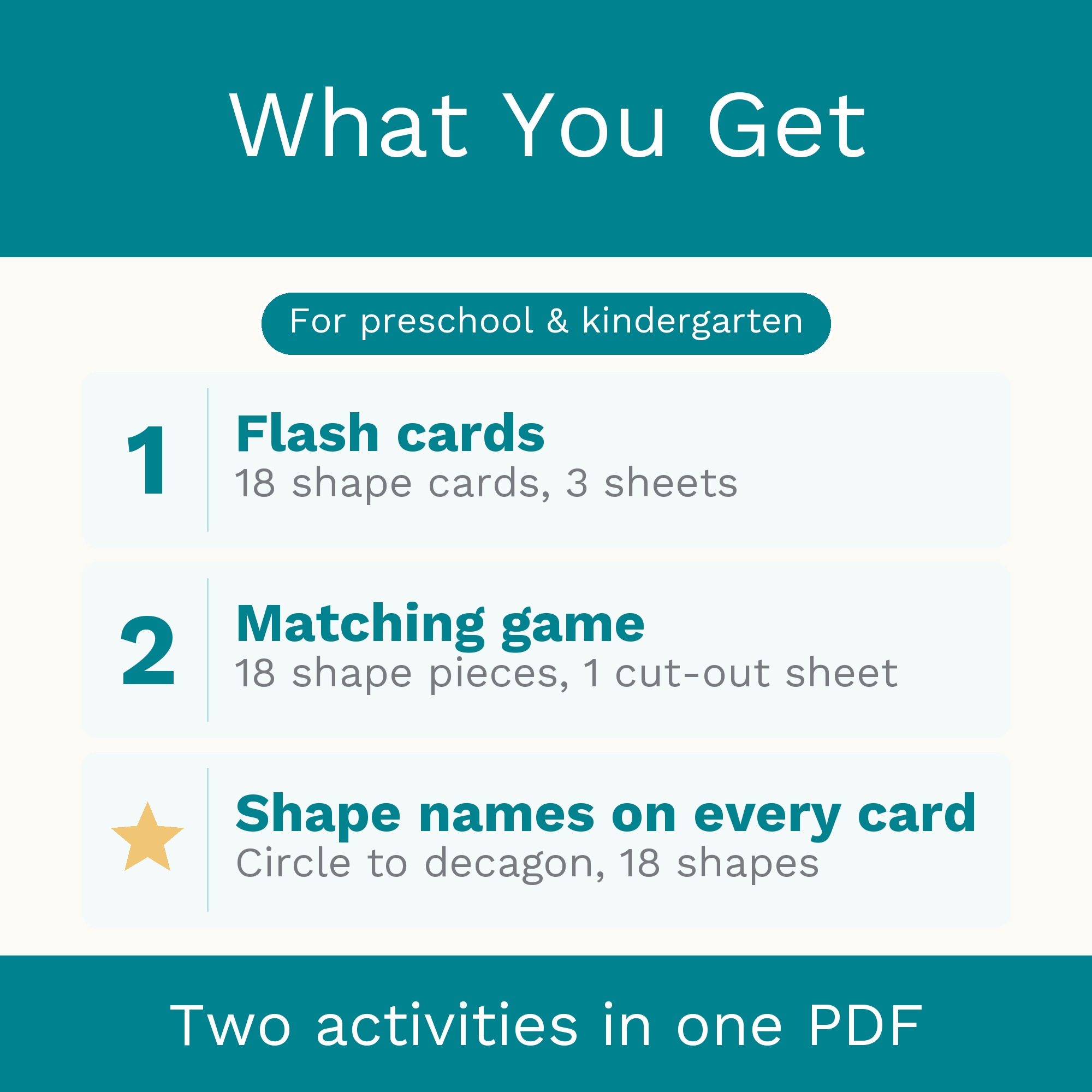 Shapes Flash Cards & Matching Game 2 in 1: Montessori Shape Learning Printable (Digital Download) preview 5