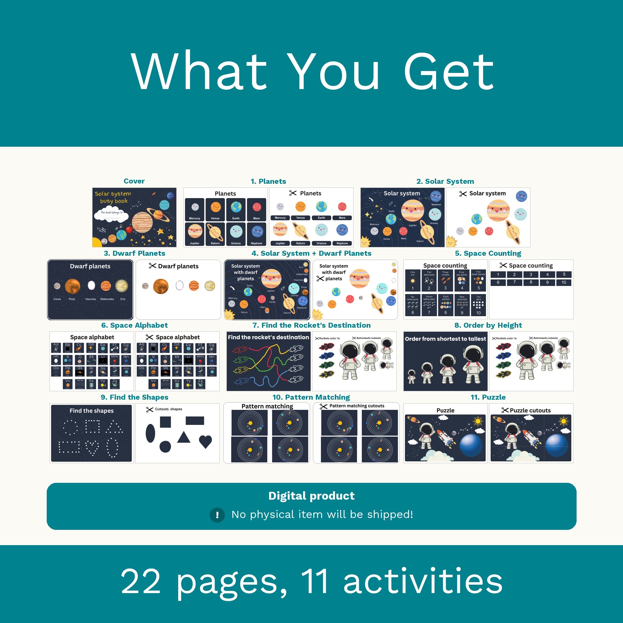 Solar System Busy Book | Montessori Learning, Planets Activity (Digital Download) preview 2