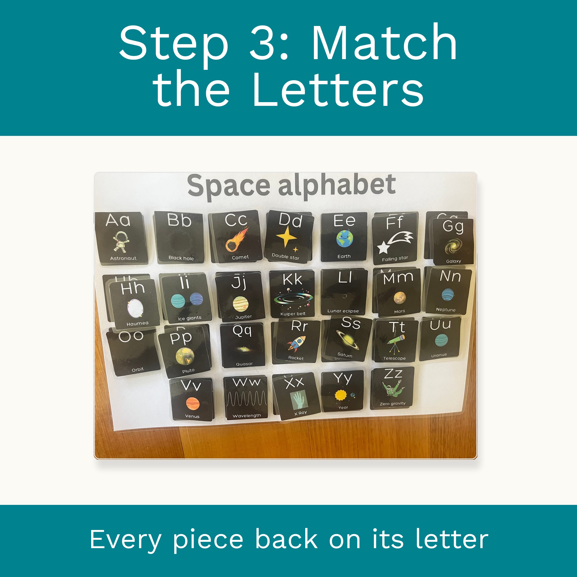 Space Alphabet Matching Activity: Learn ABCs with Astronomy Words (Digital Download) preview 4