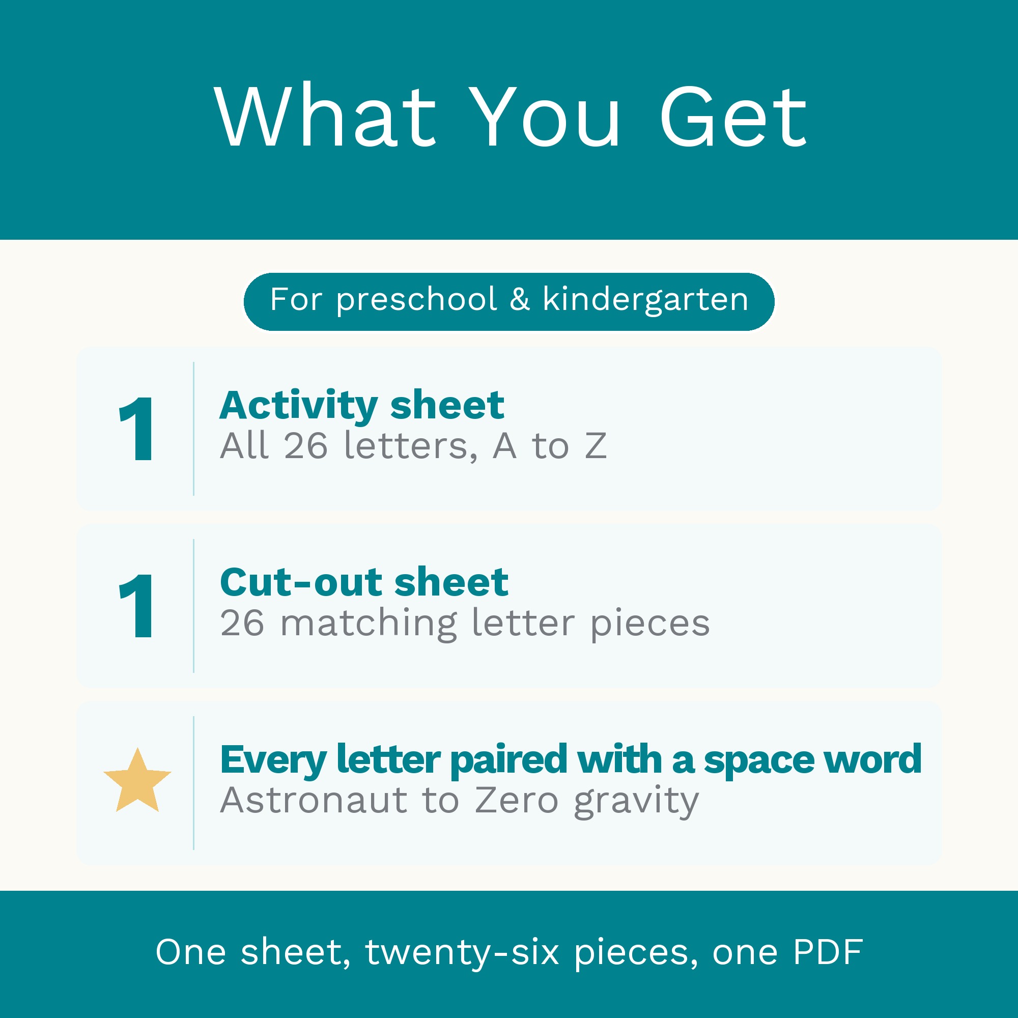 Space Alphabet Matching Activity: Learn ABCs with Astronomy Words (Digital Download) preview 5