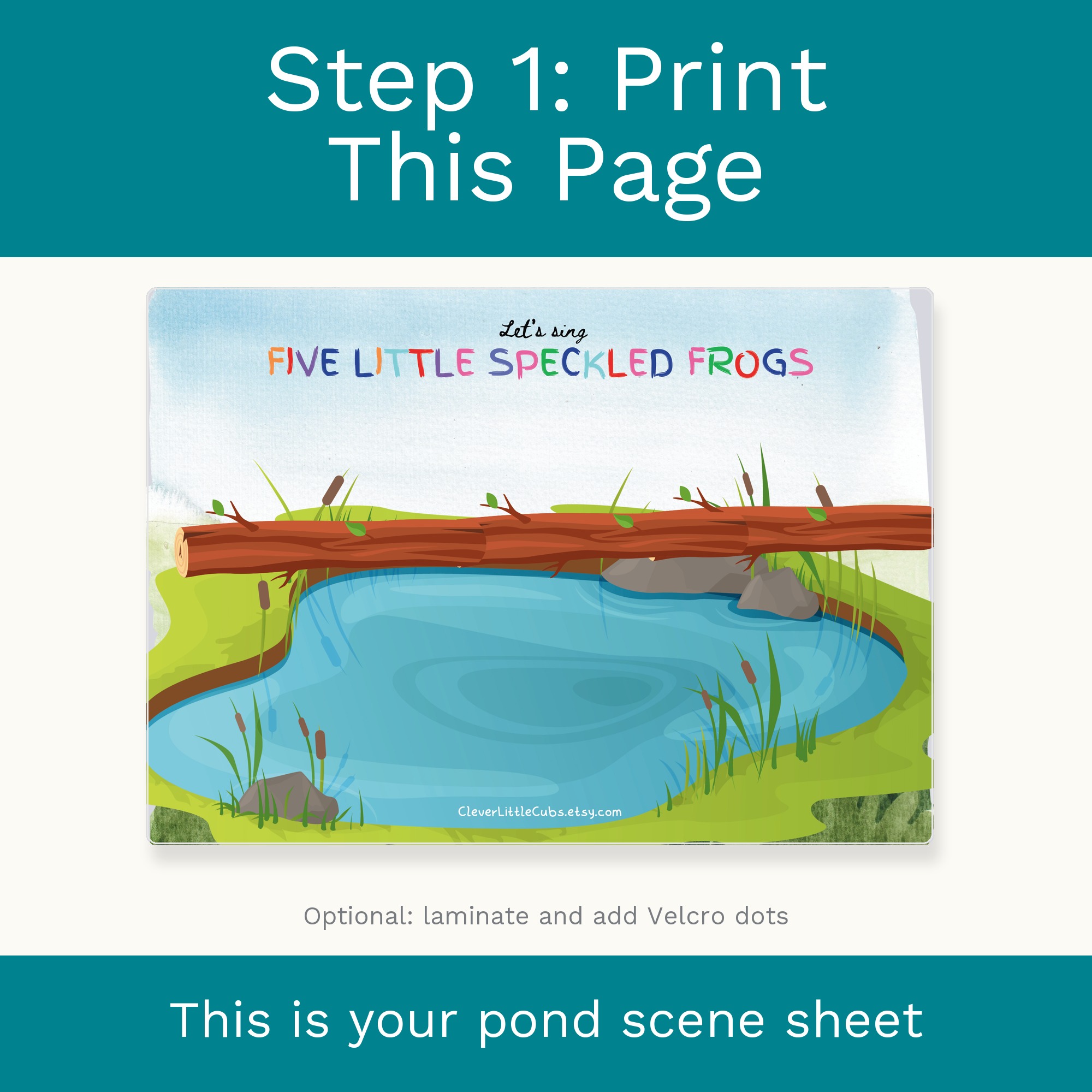Five Little Speckled Frogs Counting Song: Montessori Preschool Activity (Digital Download) preview 2