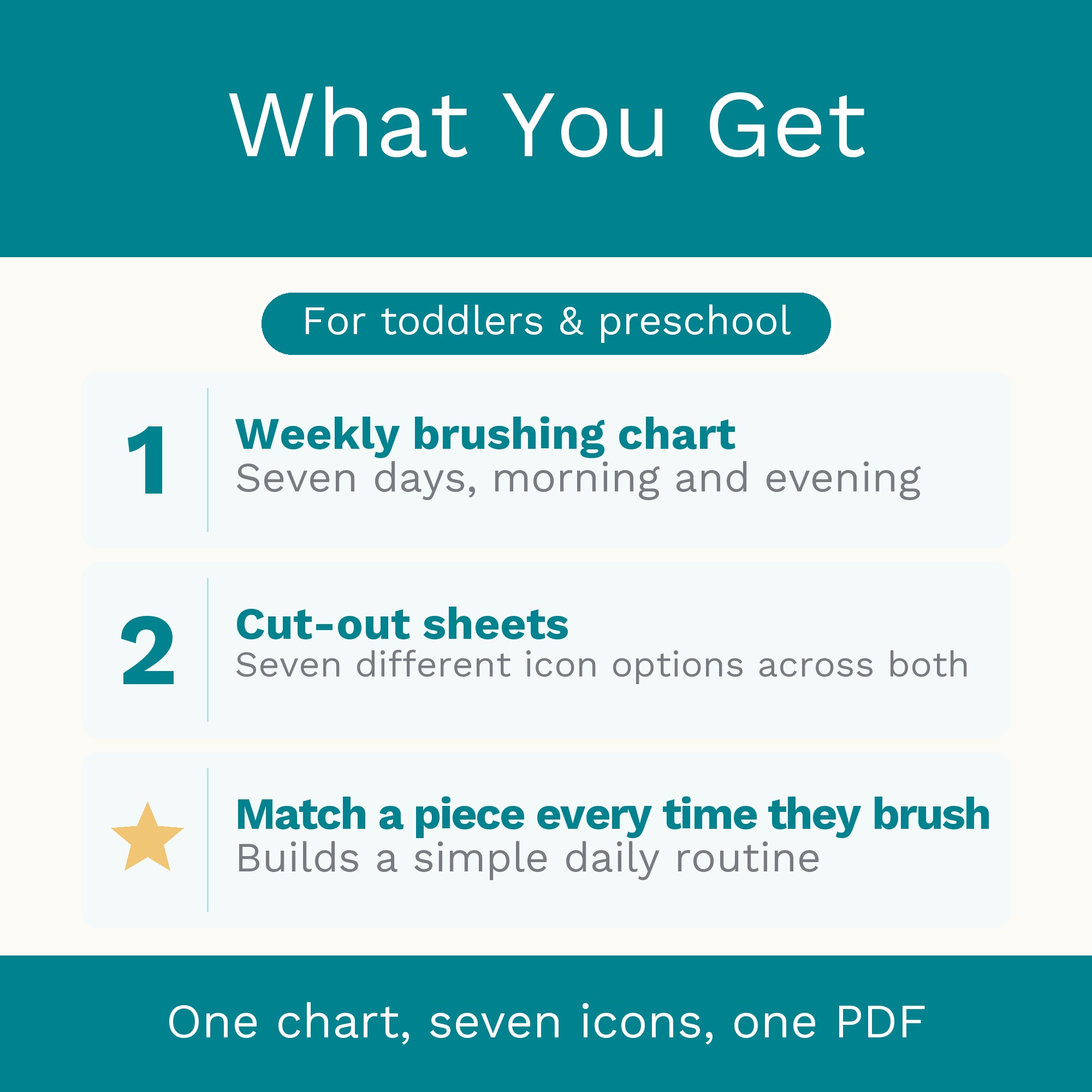 Brushing Teeth Chart for Toddlers: Daily Routine Matching Activity (Digital Download) preview 6