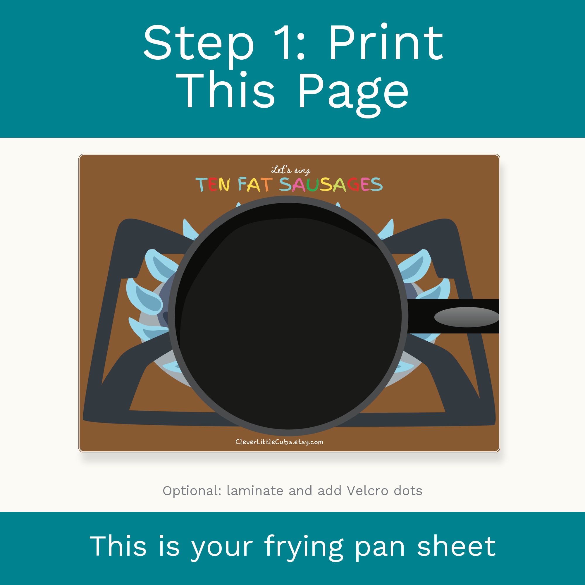 Ten Fat Sausages Sizzling in a Pan: Montessori Counting Activity (Digital Download) preview 2