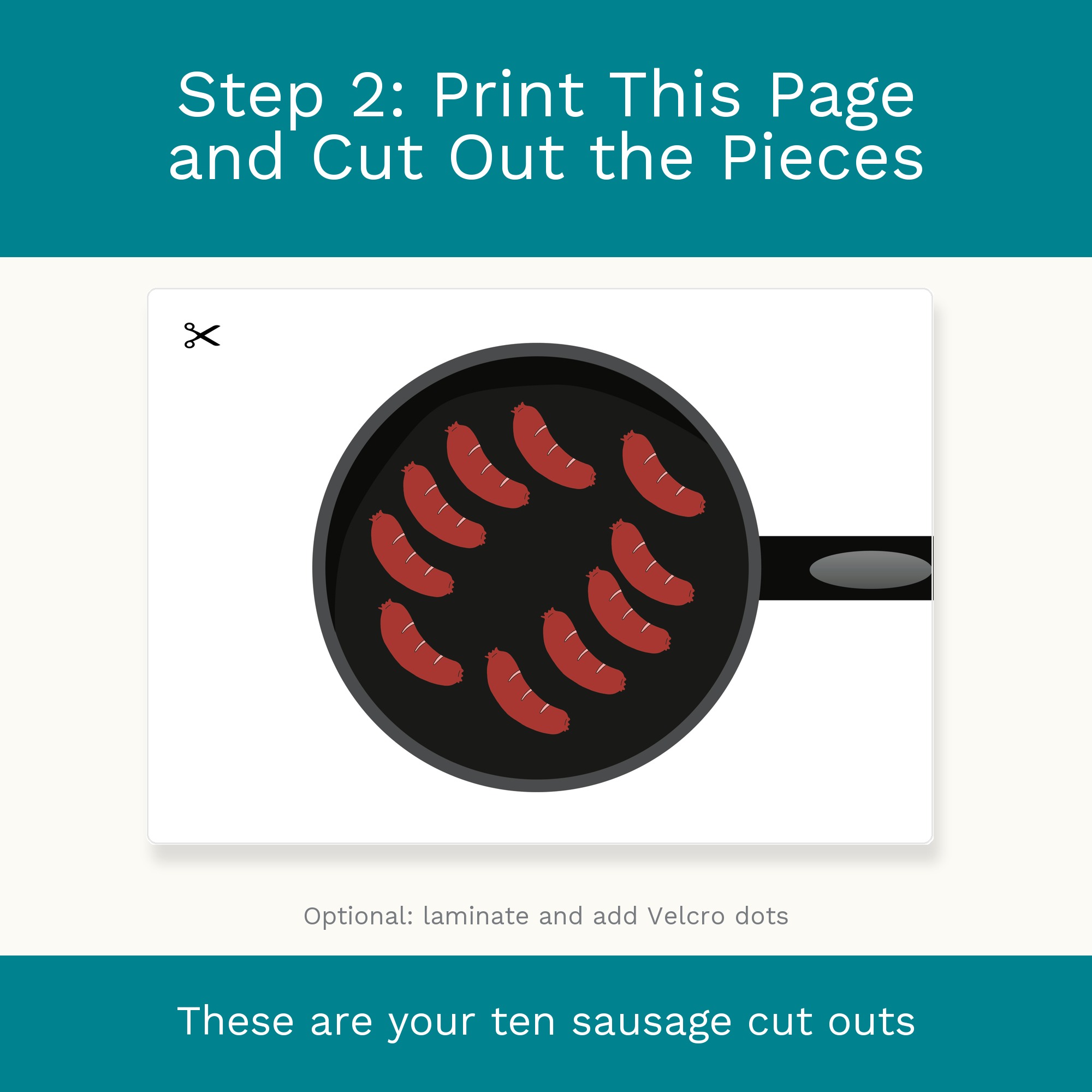 Ten Fat Sausages Sizzling in a Pan: Montessori Counting Activity (Digital Download) preview 3
