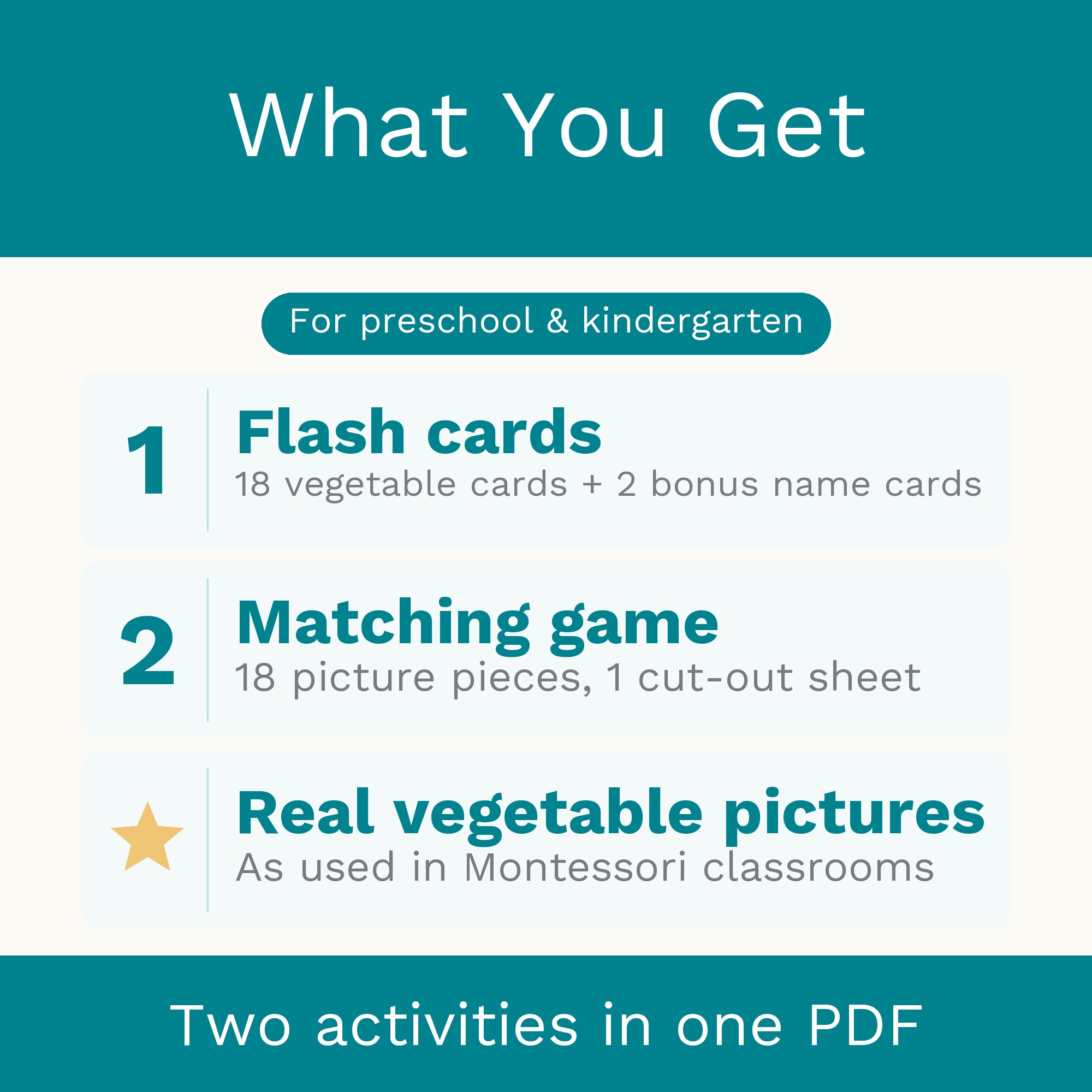 Vegetables Flash Cards & Matching Game 2 in 1: Montessori Real Picture Cards (Digital Download) preview 5