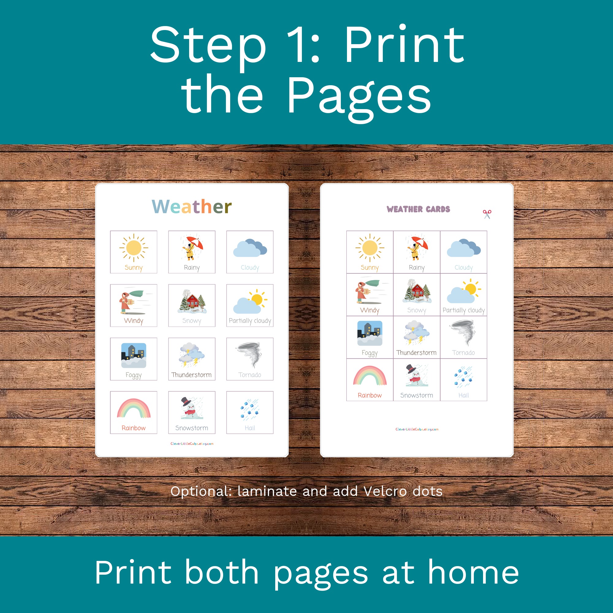Weather Matching Activity: Montessori Printable for Preschool & Kindergarten (Digital Download) preview 2